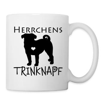 Herrchens Trinknapf Mops Pug Geschenk - Tasse - Weiß - Rechts