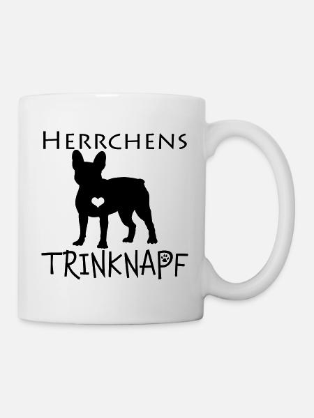 Herrchens Trinknapf Französische Bulldogge - Tasse - Weiß