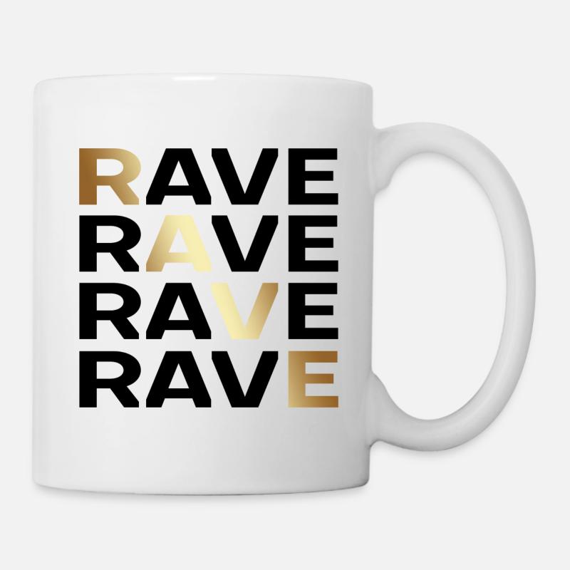 RAVE RAVER TECHNO - Mug blanc - blanc