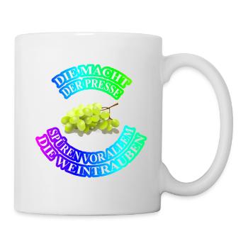 Die Macht der Presse Spruch Geschenk Idee cool - Tasse - Weiß - Rechts