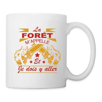 Bûcheron Shirt • La forêt m´appelle Cadeau - Mug blanc - blanc - Droite