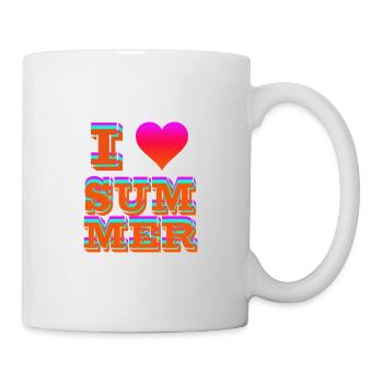 J'aime l'été - Mug blanc - blanc - Droite