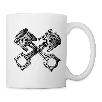 Kolben Motor Mechaniker - Tasse - Weiß - Rechts