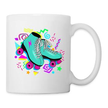 Roller skates retro neon - Mug - white - Right
