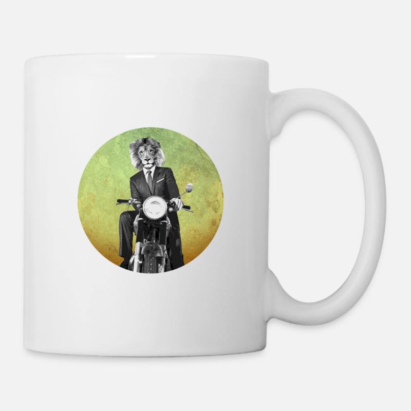 Lion biker - Mug - white