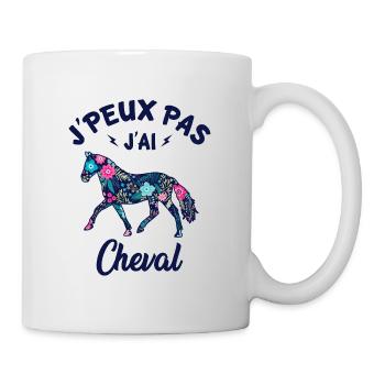 j'peux pas j'ai cheval - Mug blanc - blanc - Droite