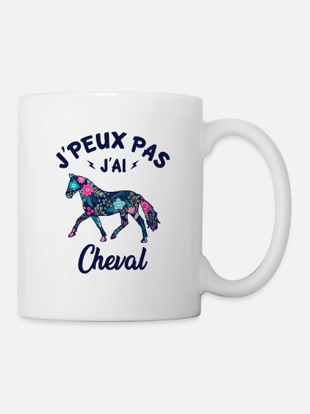 j'peux pas j'ai cheval - Mug blanc - blanc