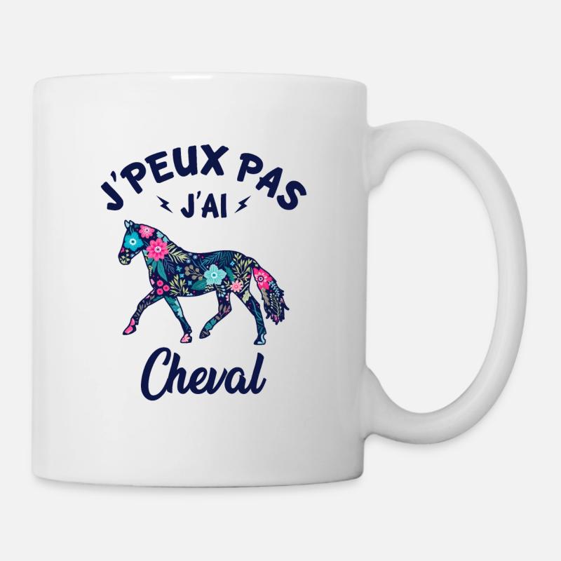 j'peux pas j'ai cheval - Mug blanc - blanc