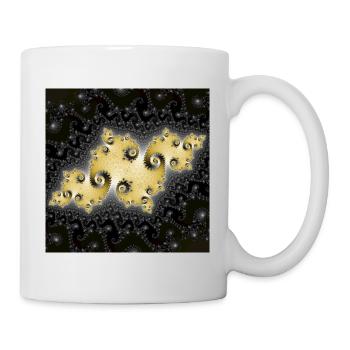 T-shirt fractal galaxy gold gift idea - Mug - white - Right