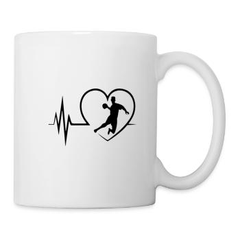 Handball Sportart Herzschlag Hobby Geschenkidee - Tasse - Weiß - Rechts