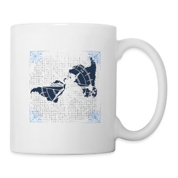 Kompass Navigation Muster Geschenk Geschenkidee - Tasse - Weiß - Rechts