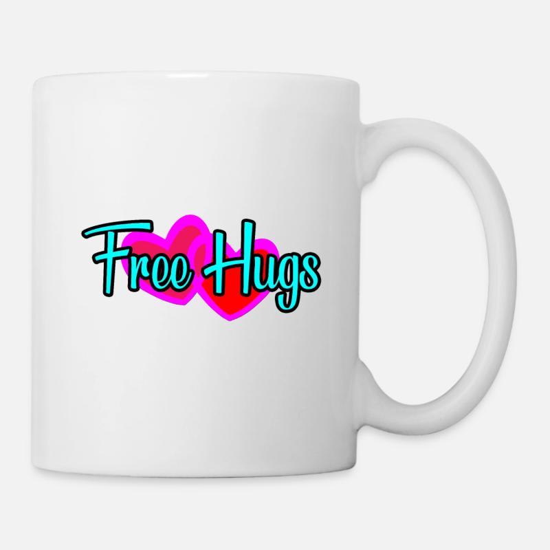 Free hugs! Love affection embrace trust - Mug - white