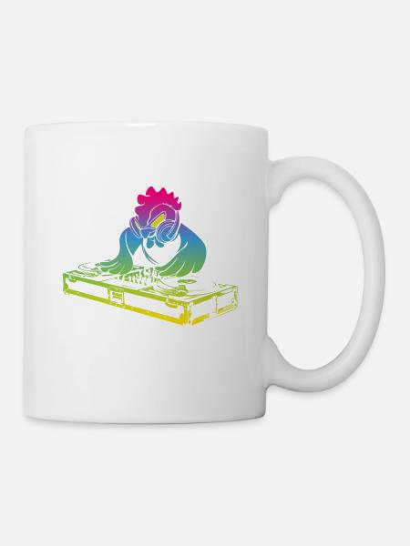Cool vintage music producer DJ Chicken - Mug - white
