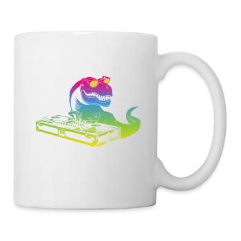DJ Dino T-Rex, producteur de musique vintage - Mug blanc - blanc - Droite