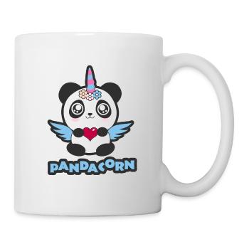 Panda Licorne Pandacorn! Fleurs d'ailes douces - Mug blanc - blanc - Droite