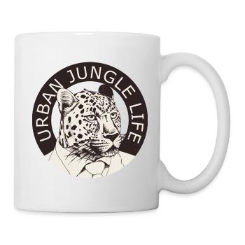 Großstadt Dschungel Leopard im Anzug - Tasse - Weiß - Rechts