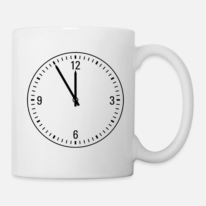 Horloge - 5 à 12 heures - Mug blanc - blanc