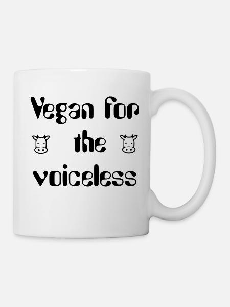 végétalien pour les sans voix - Mug blanc - blanc