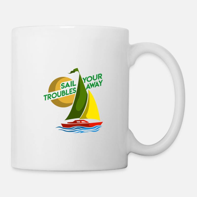 Sail with worries about it - Mug - white