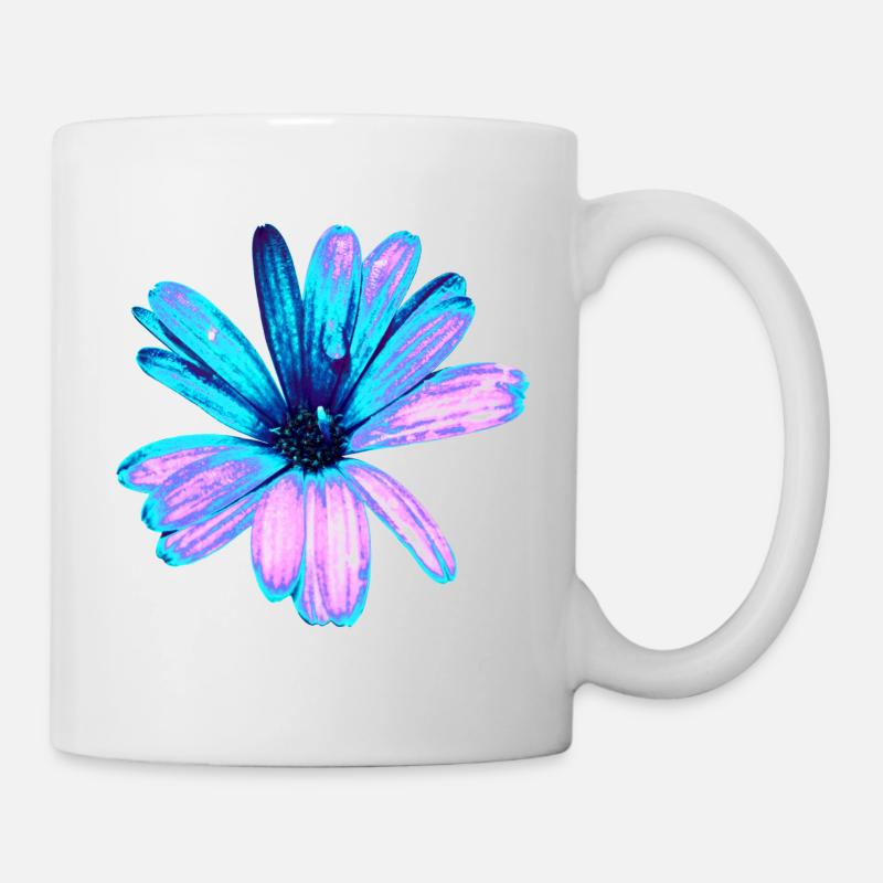 Turquoise and pink flower - Mug - white