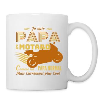 Motard Shirt • Papa & Motard Shirt Humoristique - Mug blanc - blanc - Droite