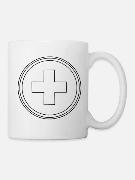 swisscross schweizerkreuz einfarbig - Tasse - Weiß