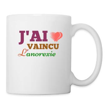 Anorexie Shirt • J´ai vaincu l´anorexie • Cadeau - Mug blanc - blanc - Droite