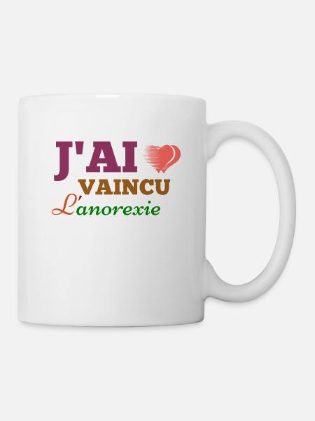 Anorexie Shirt • J´ai vaincu l´anorexie • Cadeau - Mug blanc - blanc
