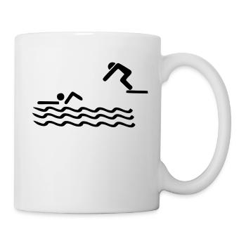Natation, nageur - Mug blanc - blanc - Droite