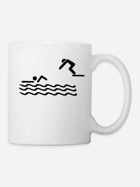Schwimmen, Schwimmer - Tasse - Weiß