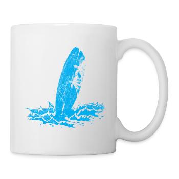 Surfboard on the beach - Mug - white - Right