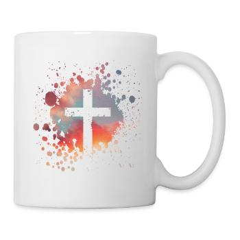 Croix chrétienne avec fond de ciel - Mug blanc - blanc - Droite
