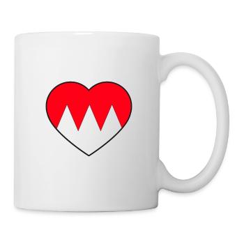 Fränkische Rechen Wappen im Herz Franken - Tasse - Weiß - Rechts