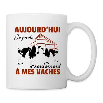 Vache Shirt • Mes vaches • Vache Cadeau - Mug blanc - blanc - Droite