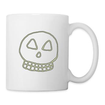 Crâne de tête de mort - Mug blanc - blanc - Droite