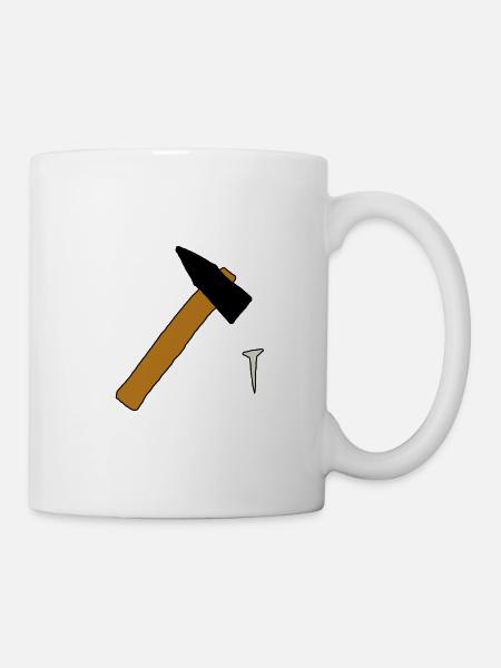 Hammer und Nagel - Tasse - Weiß