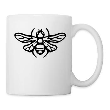 Biene Honigbiene Bienen Zeichnung Illustration - Tasse - Weiß - Rechts
