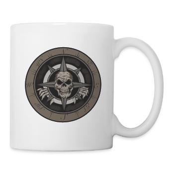 Wind rose with skull - Mug - white - Right