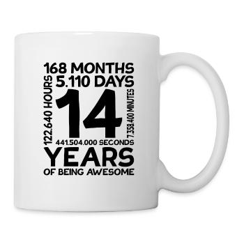 14 Years of being Awesome anniversaire cadeau - Mug blanc - blanc - Droite
