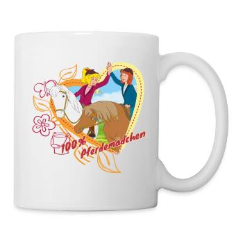 Bibi und Tina '100% Pferdemädchen' - Tasse - Weiß - Rechts
