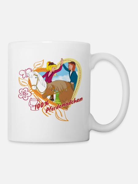 Bibi und Tina '100% Pferdemädchen' - Tasse - Weiß