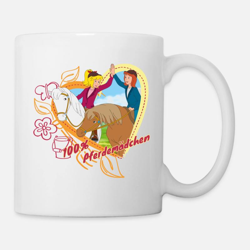 Bibi und Tina '100% Pferdemädchen' - Tasse - Weiß