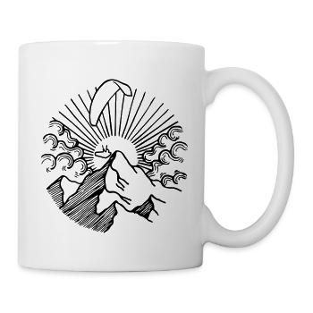 Mountain Sunrise Paraglider Paraglider Alps - Mug - white - Right