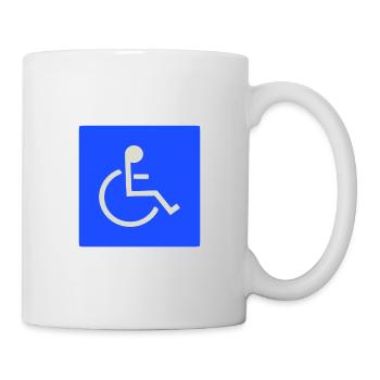 Schild Rollstuhlfahrer behindert - Tasse - Weiß - Rechts