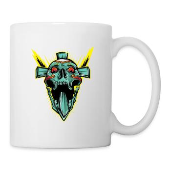 Hey! Get This Unique Skull Face Cross Detailed - Mug - white - Right