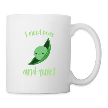 I need peas and quiet 65 F - Tasse - Weiß - Rechts