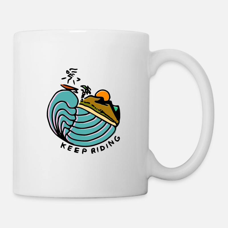 Surf Vague Coucher Soleil - Mug blanc - blanc