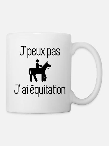 J'peux pas j'ai équitation - Mug blanc - blanc