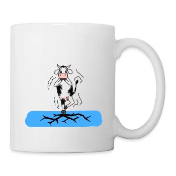 Vache sur la glace - Mug blanc - blanc - Droite