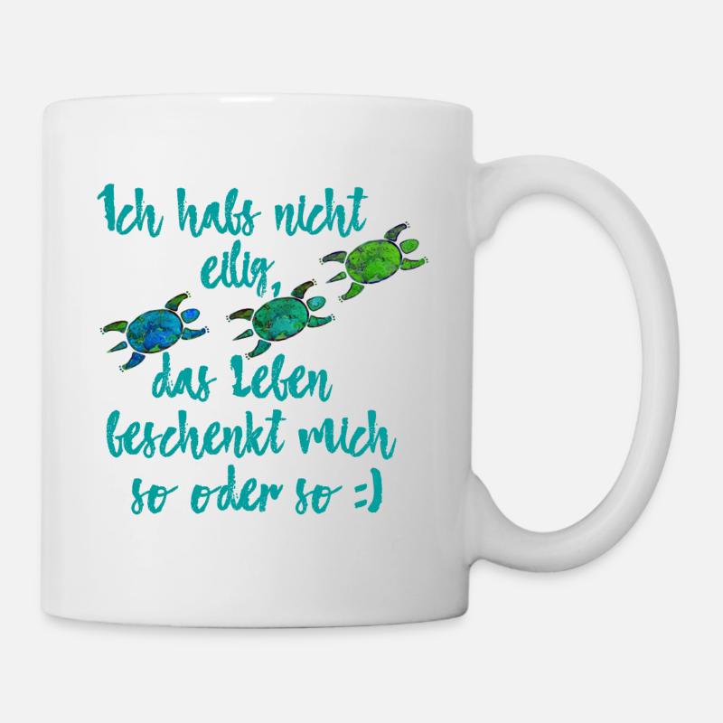 Schildkröte lustiger Spruch Meditation - Tasse - Weiß